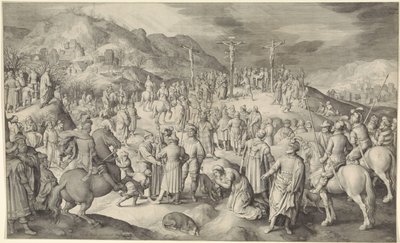Christus aan het kruis door Nicolaes de Bruyn