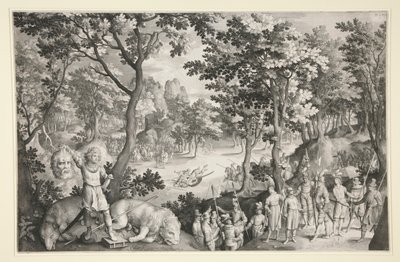 David en Goliath door Nicolaes de Bruyn