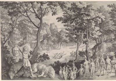 David en Goliat door Nicolaes de Bruyn