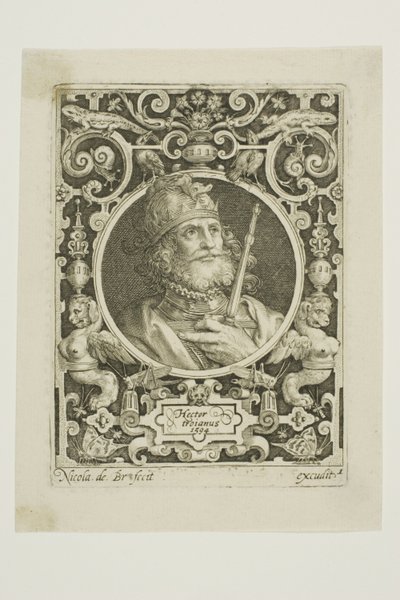 Hector van Troje, plaat één uit De Negen Waardes door Nicolaes de Bruyn