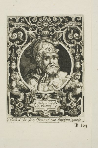 Hector van Troje, plaat één uit De Negen Waardes door Nicolaes de Bruyn