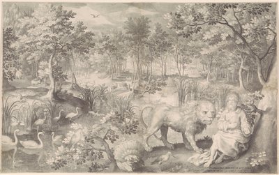 Jeremia in de wildernis door Nicolaes de Bruyn