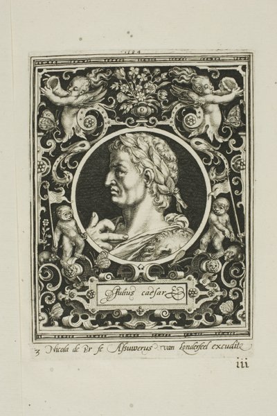 Julius Caesar, plaat drie uit De Negen Waardes door Nicolaes de Bruyn