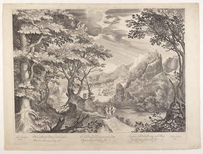 De discipelen op de weg naar Emmaüs door Nicolaes de Bruyn