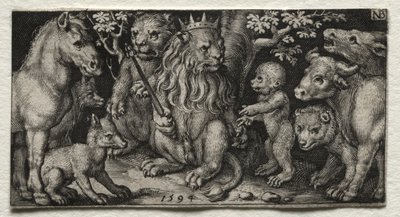 De Koning der Beesten, 1594 door Nicolaes de Bruyn