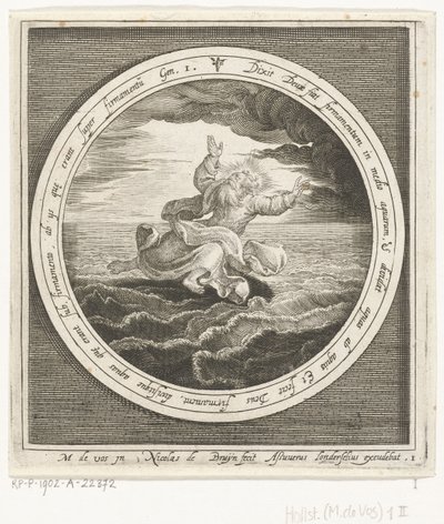 Tweede dag van schepping: God scheidt de watermassa