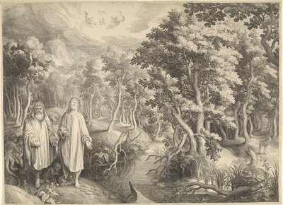 Verzoeking van Christus in de woestijn door Nicolaes de Bruyn