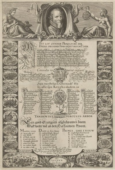 Allegorisch portret ter ere van prins Maurits, 1612 door Nicolaes van Geelkercken