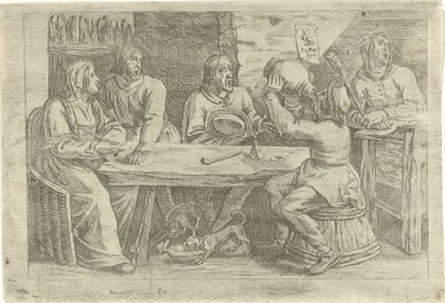 Boerengezelschap met nar door Nicolaes van Haeften
