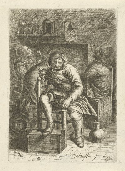 Rokende man door Nicolaes van Haeften