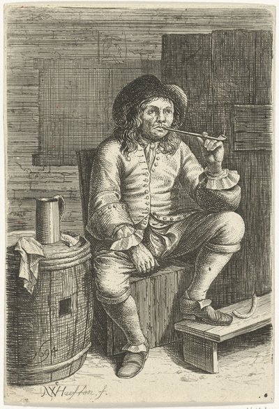 Rokende man door Nicolaes van Haeften