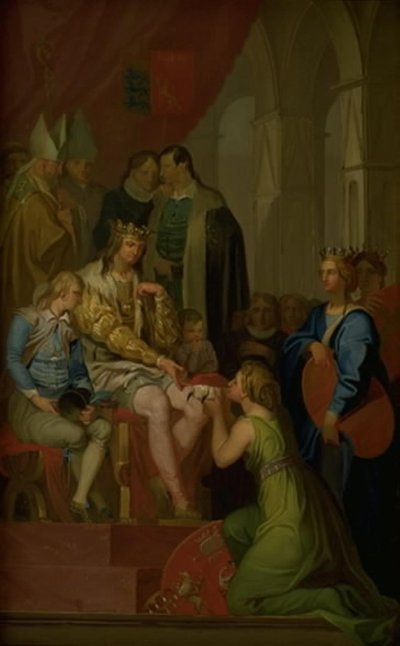 Christian I verheft de provincie Holstein tot de status van een hertogdom in 1460 door Nicolai Abildgaard