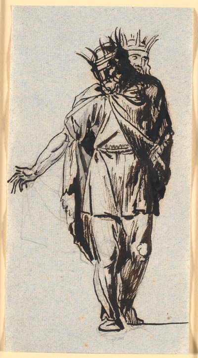 Een Oudnoordse (?) Koningfiguur, Staande met Kroon op het Hoofd door Nicolai Abildgaard