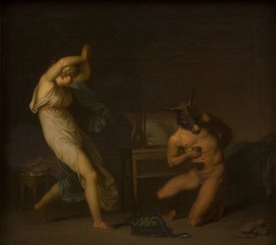 Fotis ziet haar geliefde Lucius veranderd in een ezel. Motief uit Apuleius