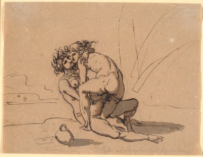 Hylas Gecaressed door de Nimf door Nicolai Abildgaard