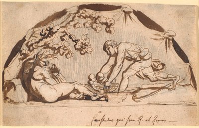 De herder Faustulus vindt Romulus en Remus door Nicolai Abildgaard