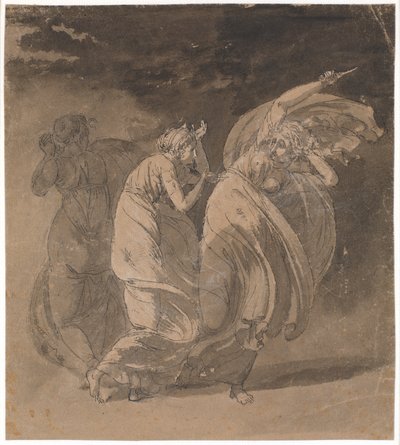 Julia en Fulvia. Scène uit Voltaires "Le Triumvirat", 4e akte door Nicolai Abildgaard