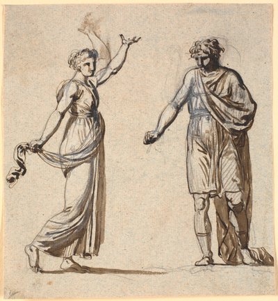 Man en vrouw in antieke kleding door Nicolai Abildgaard