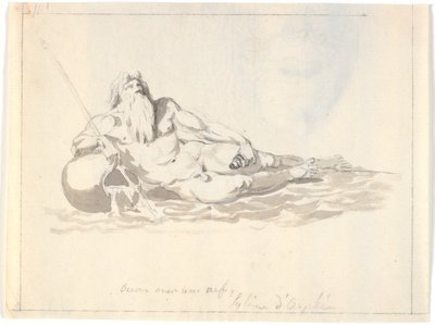 De Oceaan, een liggende zeegod door Nicolai Abildgaard