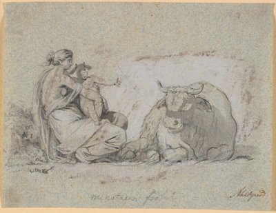 Pasiphaë met de kleine Minotaurus door Nicolai Abildgaard