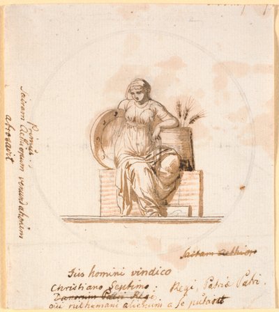 Zittende allegorische vrouwenfiguur door Nicolai Abildgaard