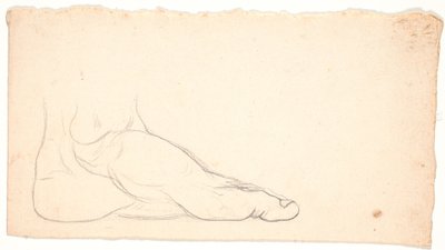Schets van voet van opzij gezien. Hiel links. door Nicolai Abildgaard