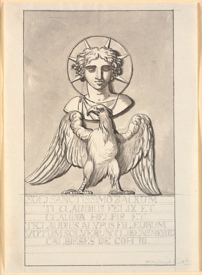 Beeld van de zonnegod boven een adelaar door Nicolai Abildgaard