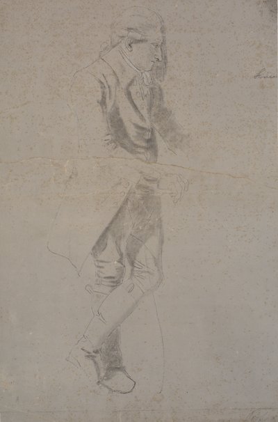 Staande heer in kostuum uit ca. 1770. Struensee? door Nicolai Abildgaard
