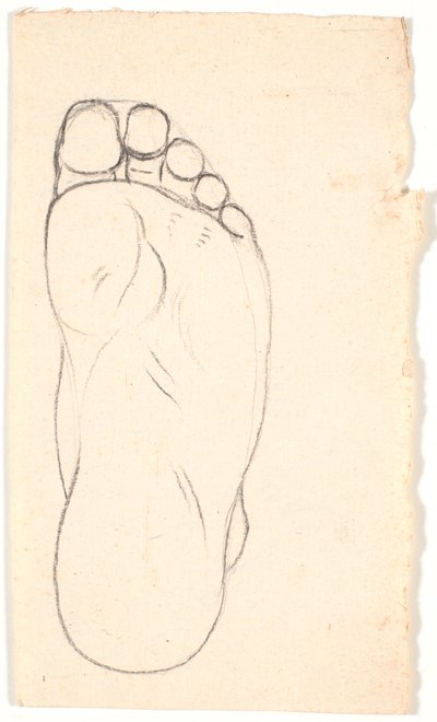 Studie van een Voet van Onderaf. Hiel rechts. door Nicolai Abildgaard