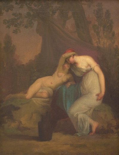 De Griekse dichteres Sappho en het meisje uit Mytilene door Nicolai Abildgaard