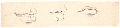 Drie studies van monden door Nicolai Abildgaard