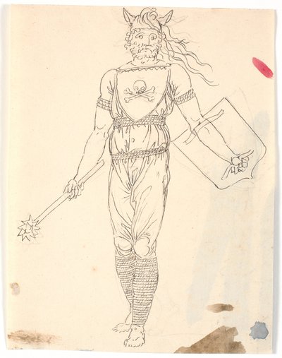 Ontwerp voor een krijgerskostuum door Nicolai Abildgaard