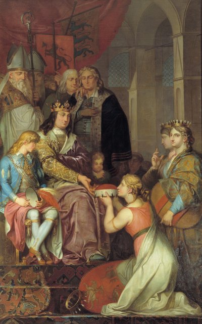 Christian I roept Holstein uit tot hertogdom in 1474, 1780 door Nicolai Abraham Abildgaard