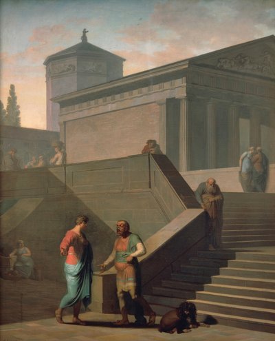 Scène van Andria (geïnspireerd door het toneelstuk van Terence) door Nicolai Abraham Abildgaard
