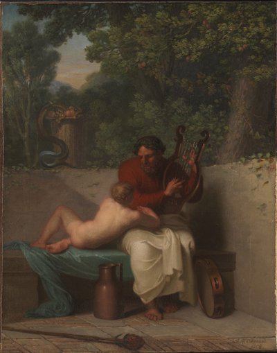 De Griekse Dichter Anacreon en Bathyll door Nicolai Abraham Abildgaard