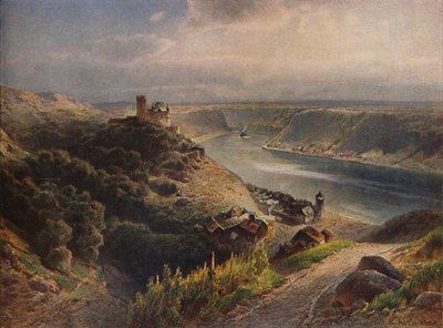 Burg Katz met uitzicht op de Loreley, 1923 door Nicolai Astudin