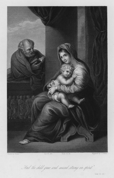 De Heilige Familie, Lucas II, 40 (gravure) door Nicolas (after) Poussin
