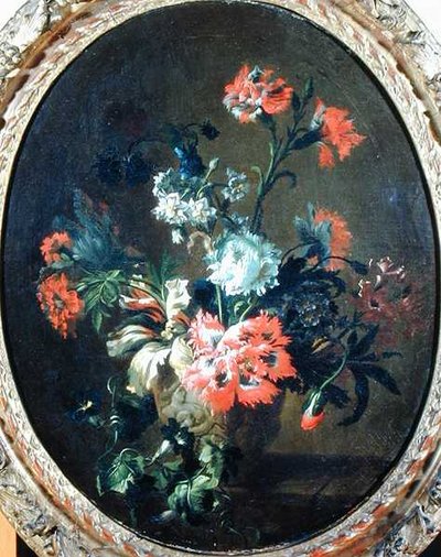 Bloemen in een stenen vaas door Nicolas (attr.to) Baudesson
