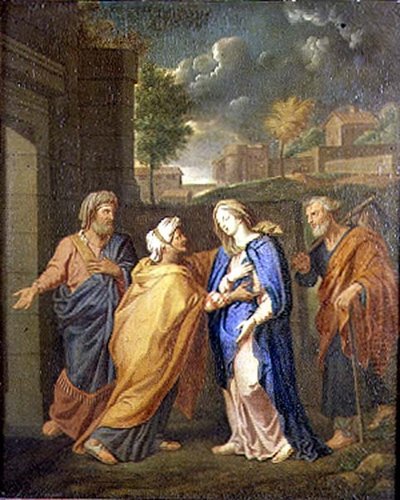 De Maagd, St. Johannes en St. Anna door Nicolas (circle of) Poussin