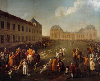 Hallali van het hert in de Grote Stallen van Chantilly (13 september 1776) door Nicolas Anne Dubois