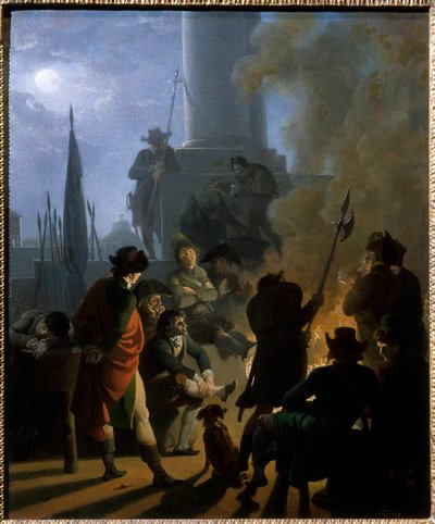 Een revolutionair bivak in 1789 Schilderij door Nicolas Taunay (1755-1830) door Nicolas Antoine Taunay