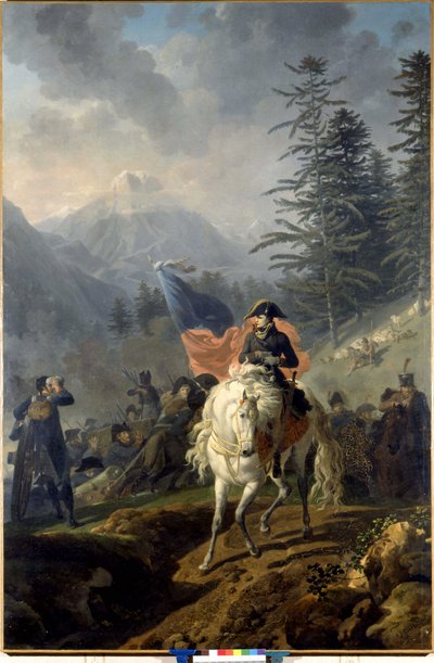 Napoleon Bonaparte stak de Col de Saint Bernard over - door Nicolas-Antoine Taunay, olieverfschilderij door Nicolas Antoine Taunay