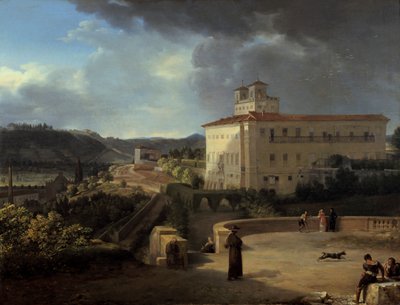 Uitzicht op de Villa Medicis, Rome, 1815 door Nicolas Antoine Taunay