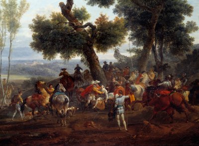 Oorlog van Religies: De ontmoeting van de koning van Frankrijk Henri IV (1553-1610) en Sully na de Slag bij Ivry in 1590 door Nicolas Antoine Taunay