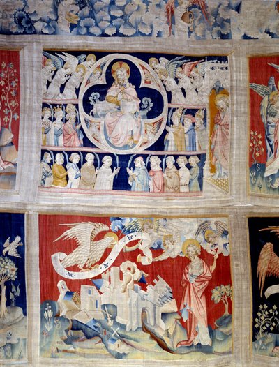 Gordijn van de Openbaring: God en het Lam, symbool van Christus door Nicolas Bataille