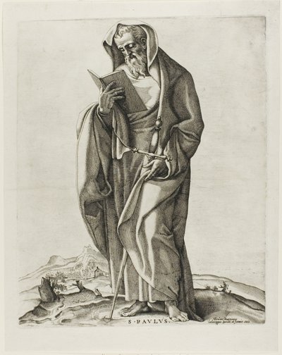 Een Oude Man Staand: Sint Paulus door Nicolas Beatrizet