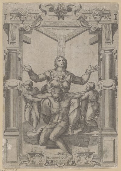 Maria aan de voet van het Kruis door Nicolas Beatrizet