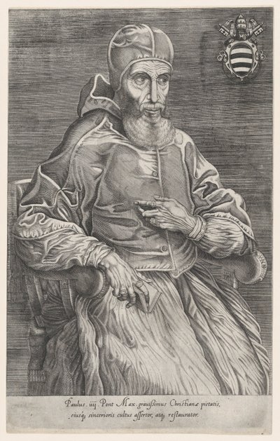 Portret van paus Paulus IV door Nicolas Beatrizet