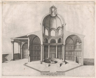 Speculum Romanae Magnificentiae: Interieur van de Lateranen, 16e eeuw door Nicolas Beatrizet