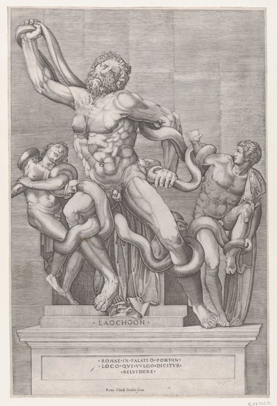 Speculum Romanae Magnificentiae: Laocoon, 16e eeuw door Nicolas Beatrizet